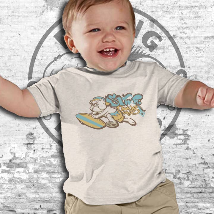 Camiseta Surf Dawg de manga corta unisex para niños pequeños para venta al por mayor de Raging Rascals