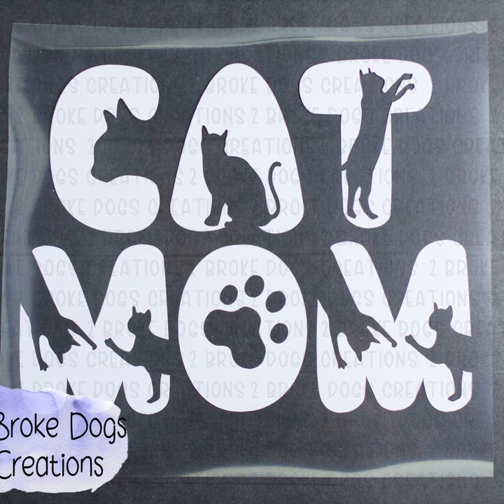 Cat Mom Cat Poses Vinyl Decal for wholesale by 2 Broke Dogs Creations