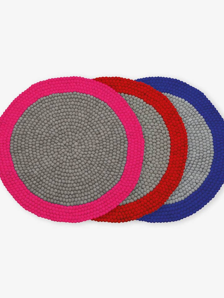 Tapete redondo de bolas de lã feltrada por atacado de LILIPINSO