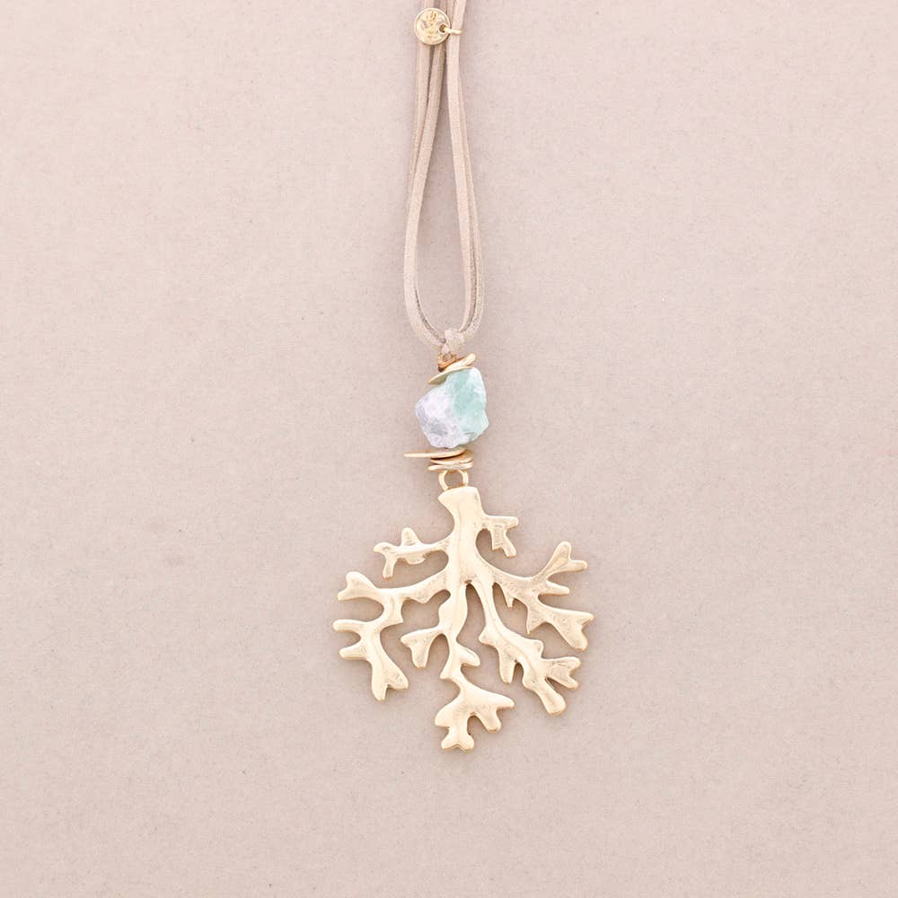 Sonata – Engroshandel Halskæde med vedhæng – Lang halskæde med koralvedhæng i metal5