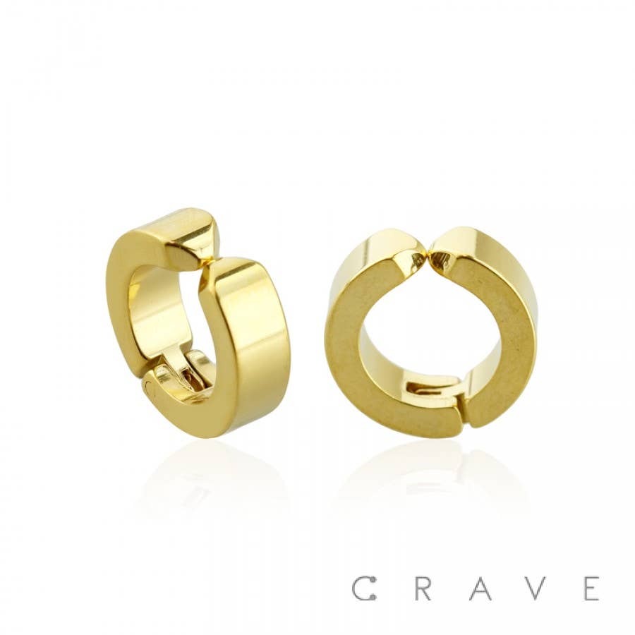 CRAVE - Wholesale Oorringen - PAAR ROESTVRIJSTALEN HOEPELOORBELLEN MET CLIP-ON UNISEKS VAN 4 MM BREED4