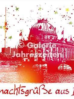 Berlin Museum Island Christmas Christmas Art Card for wholesale by Karen Utermann Galerie Jahreszeiten
