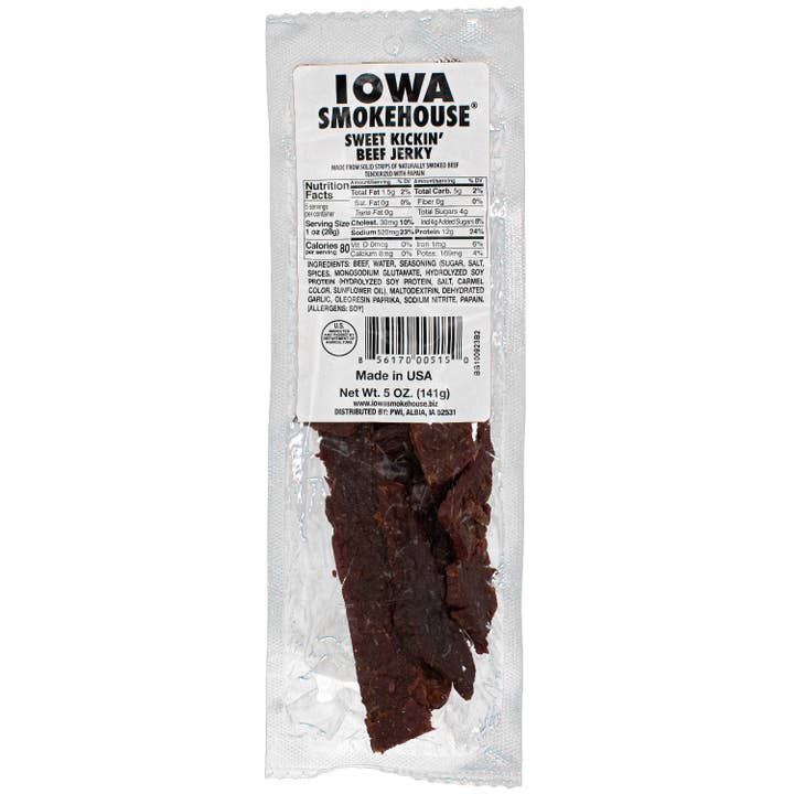 IOWA SMOKEHOUSE - Vente Viande séchée - 5 oz de bœuf séché Sweet Kickin' (12/caisse)
