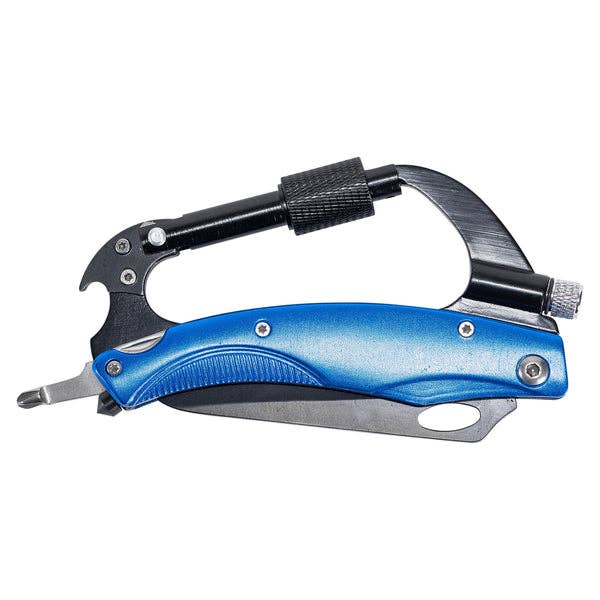 Mad Man - Wholesale Handy Tool - 8 in 1 Multi-Tool Climbing Carabiner w/LED