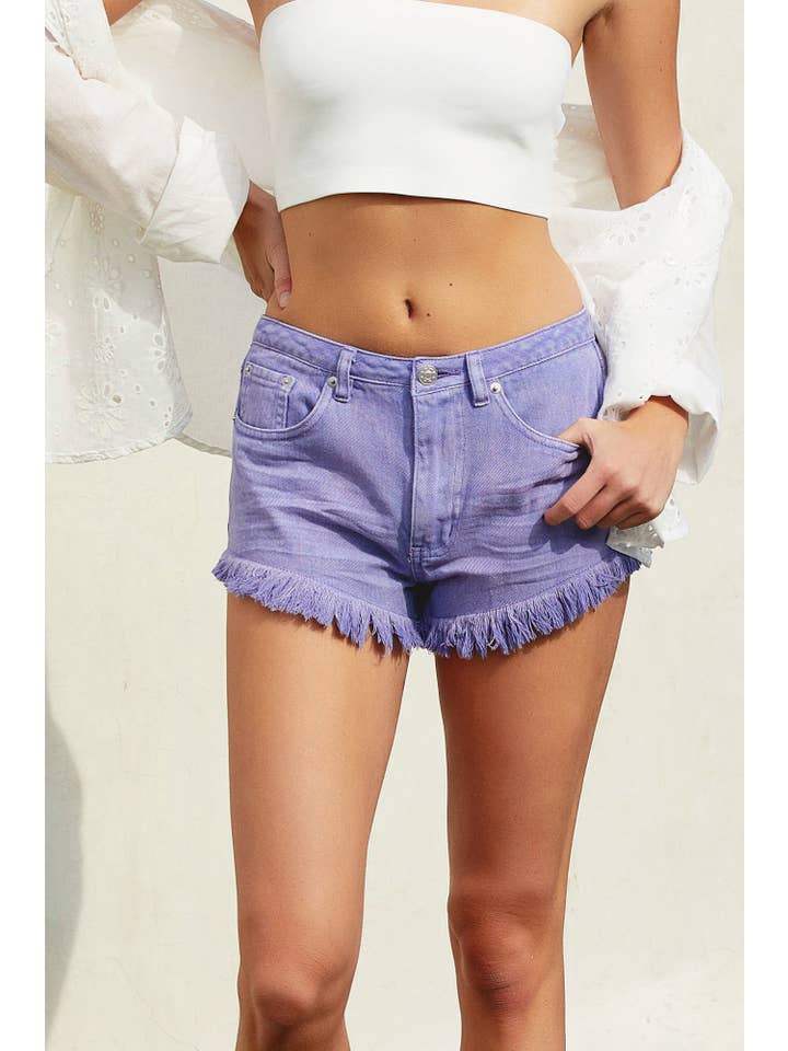 Mustard Seed - Wholesale Shorts - Women's - FRAYED-HEM DENIM SHORTS