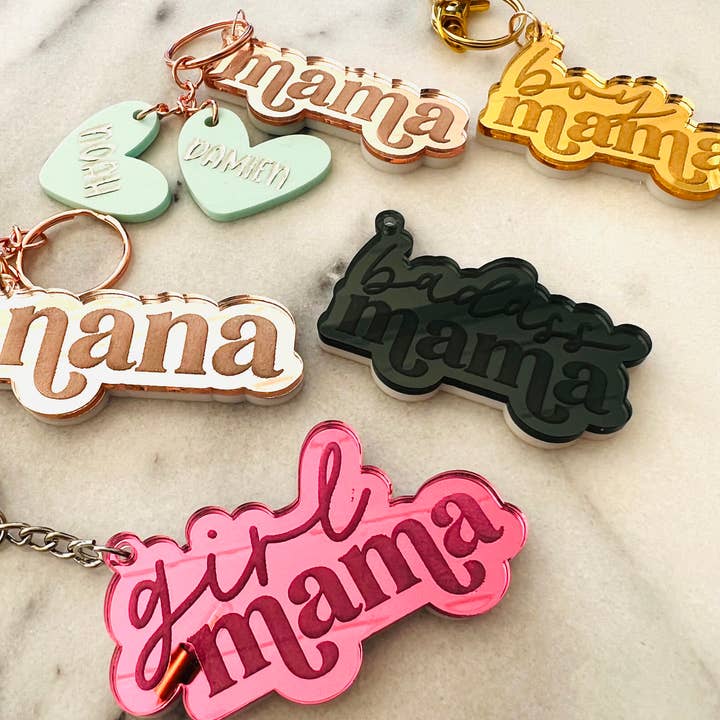 Luxe designs - Wholesale Keychain - Women's - Mama, Nana, Grandma engraved acrylic keychain