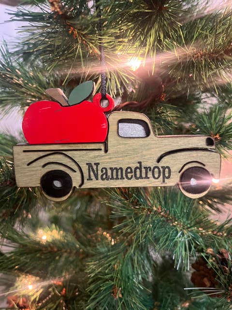 Custom Apple Truck Ornament for wholesale by Room To Improve