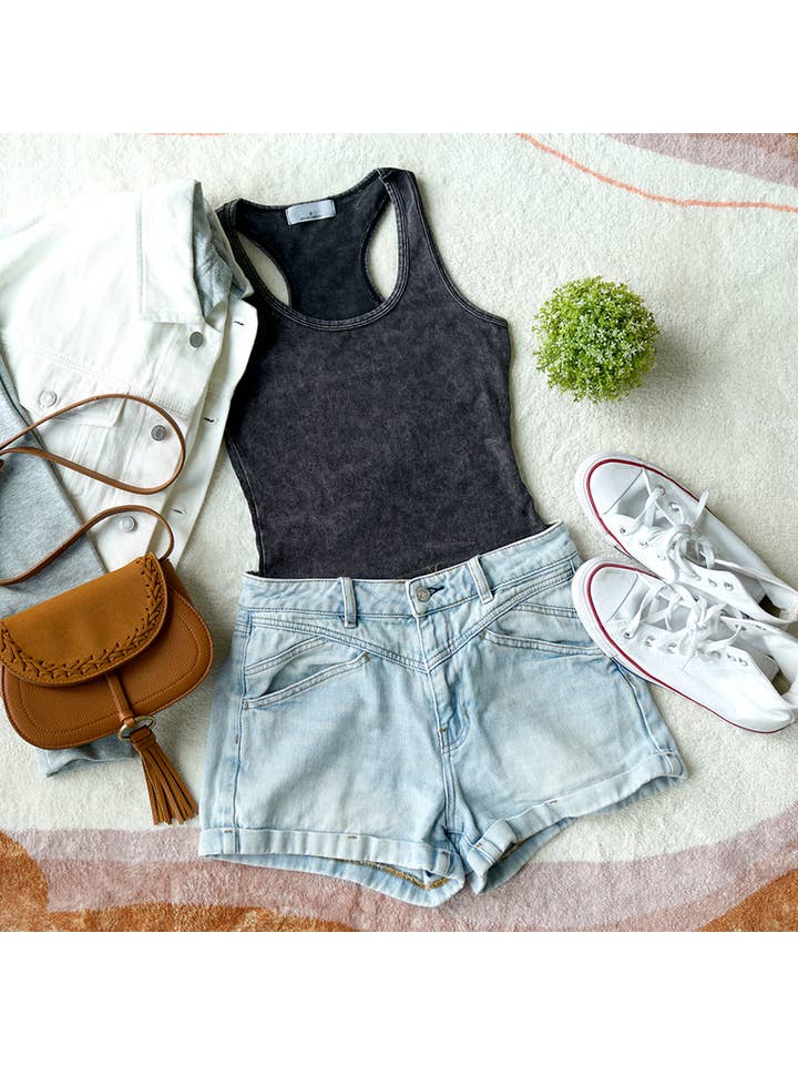 42POPS - Wholesale Bodysuit - Women's - `.Washed & Solid Cotton Bodysuit w/Snap Button closure53