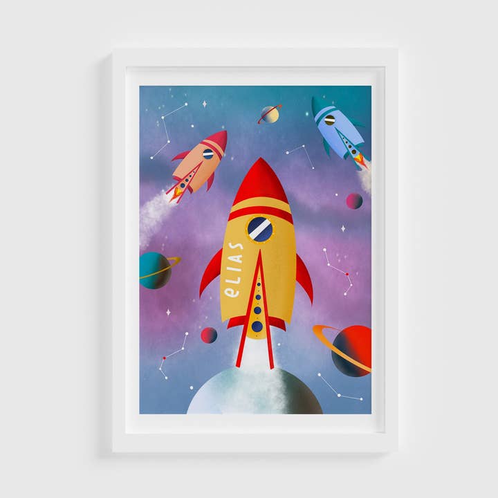 Rocket Outer Space Print / Space / for wholesale by Eli & Emmie