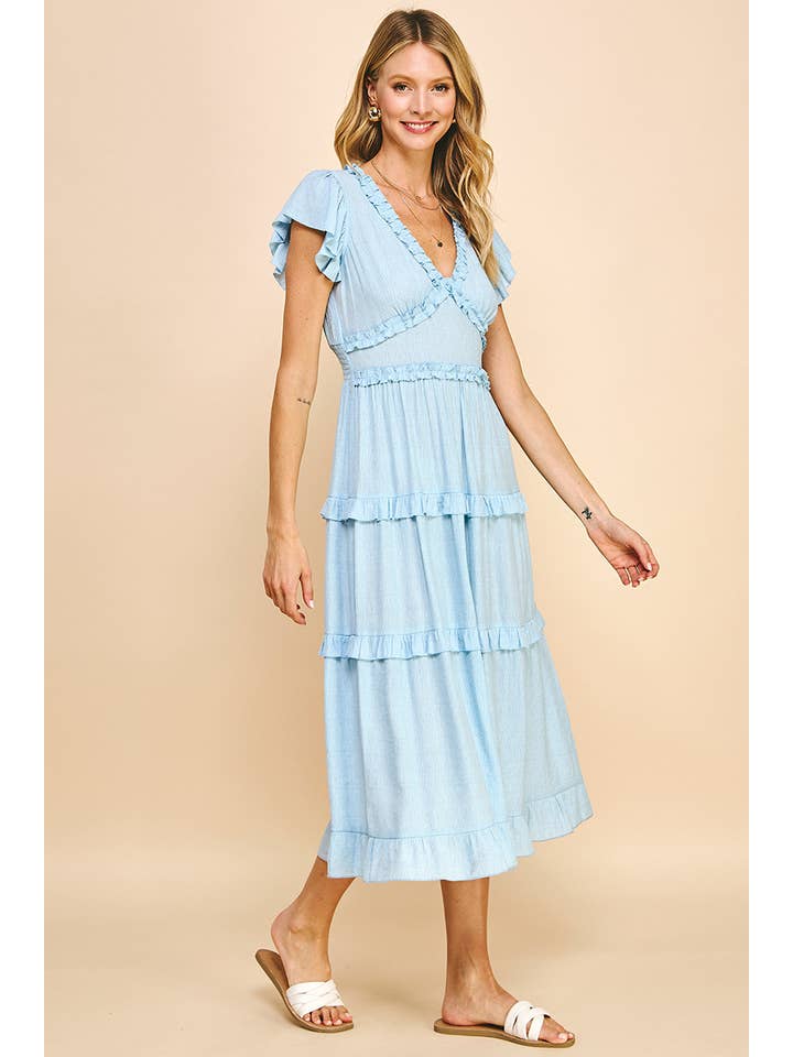 PINCH - Wholesale Dress - Women's - RUFFLED TEA LENGTH DRESS - 3597D27
