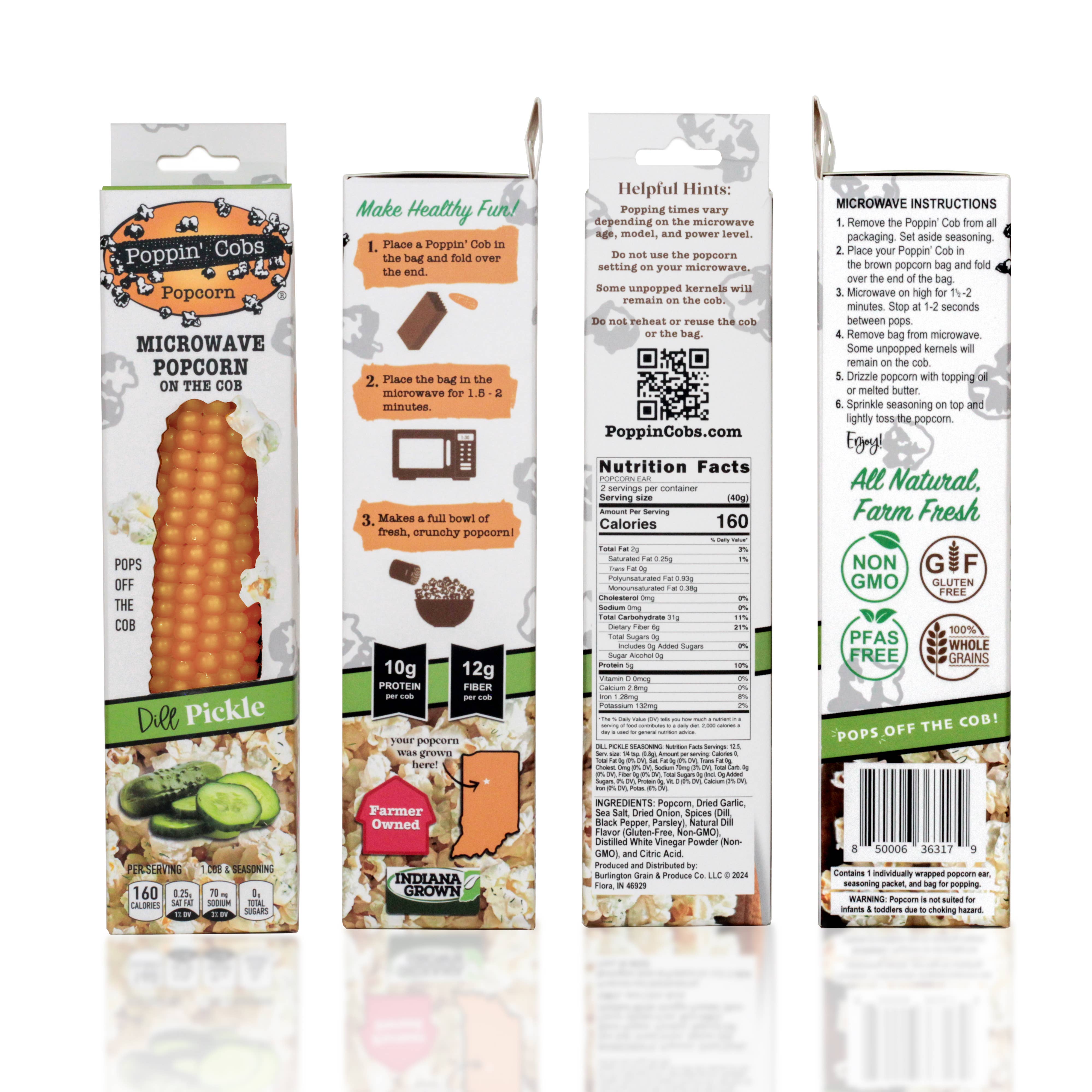 Poppin' Cobs Popcorn - Wholesale Popcorn - Popcorn on the Cob with Dill Pickle Seasoning10