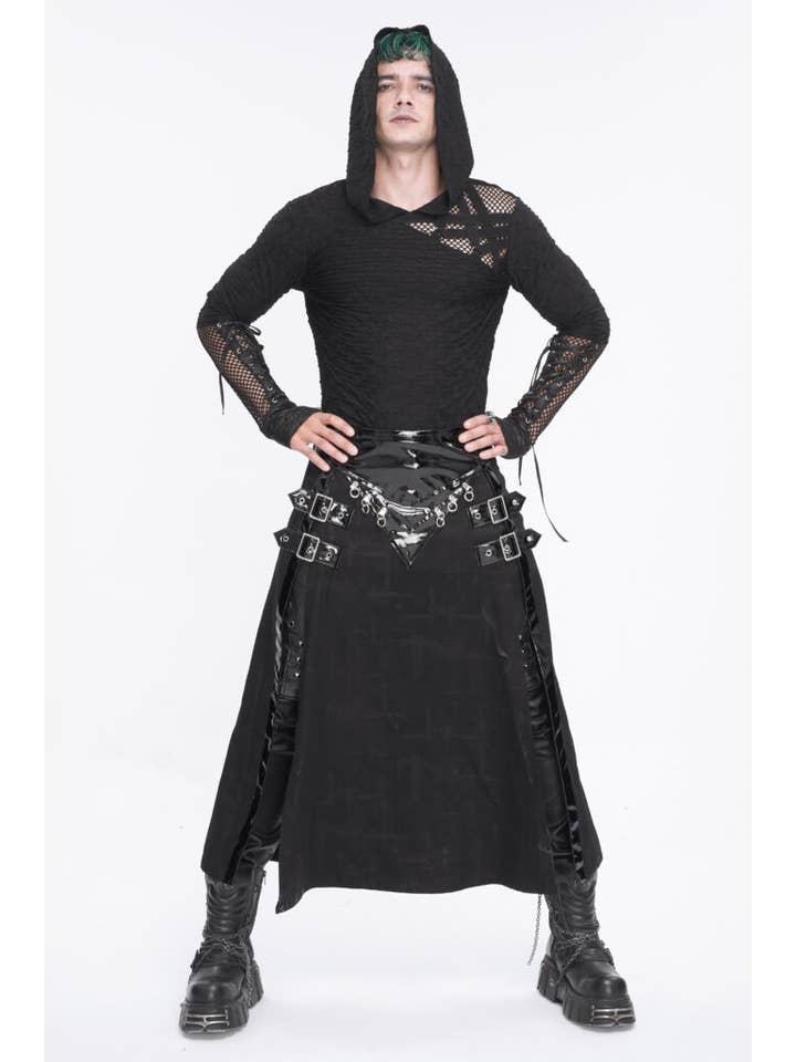 Black SKT187 - Belted buckle kilt for wholesale on Faire7
