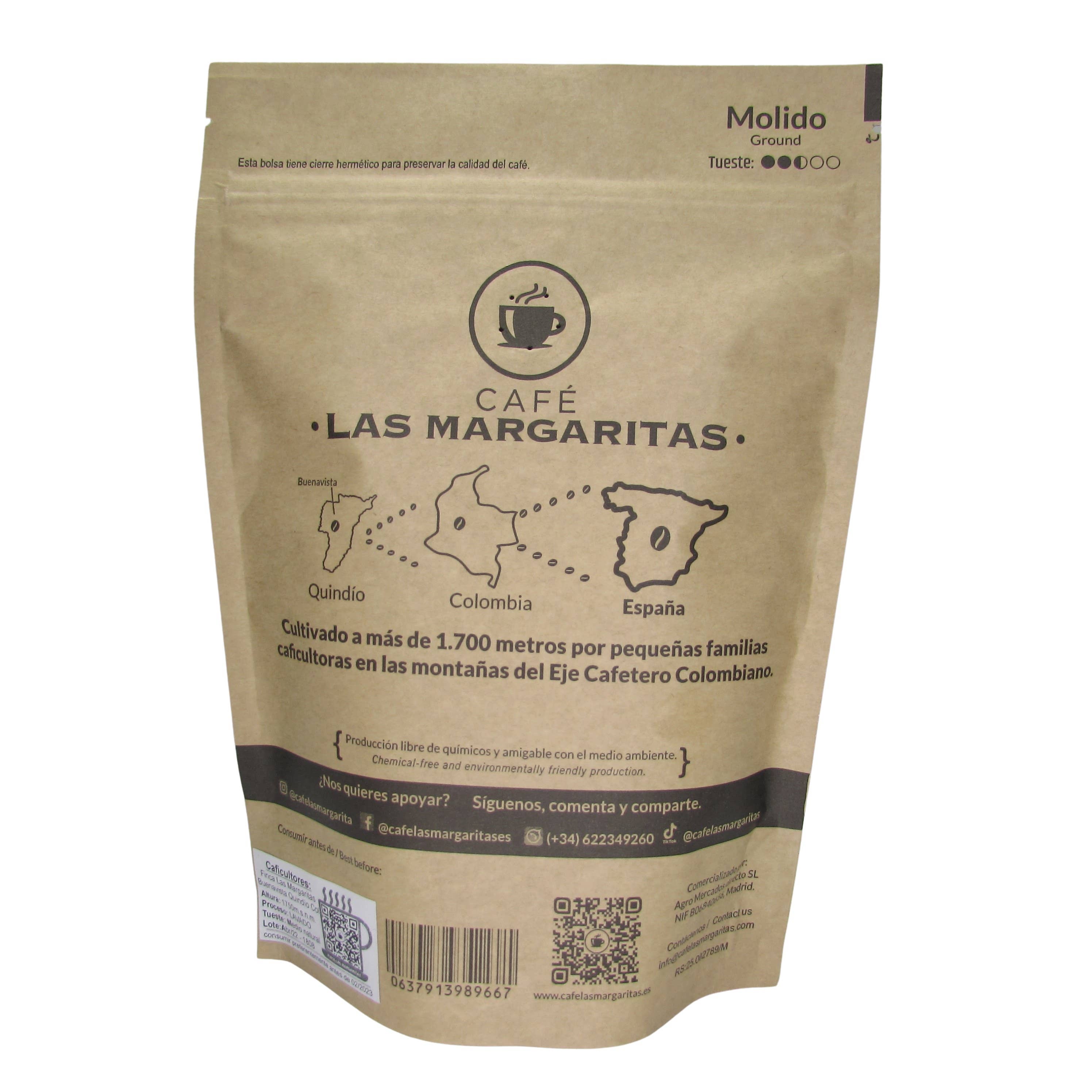 Café Las Margaritas - Wholesale Coffee Beans - Pack 8x250gr coffee bean from Colombia arabica natural roast4