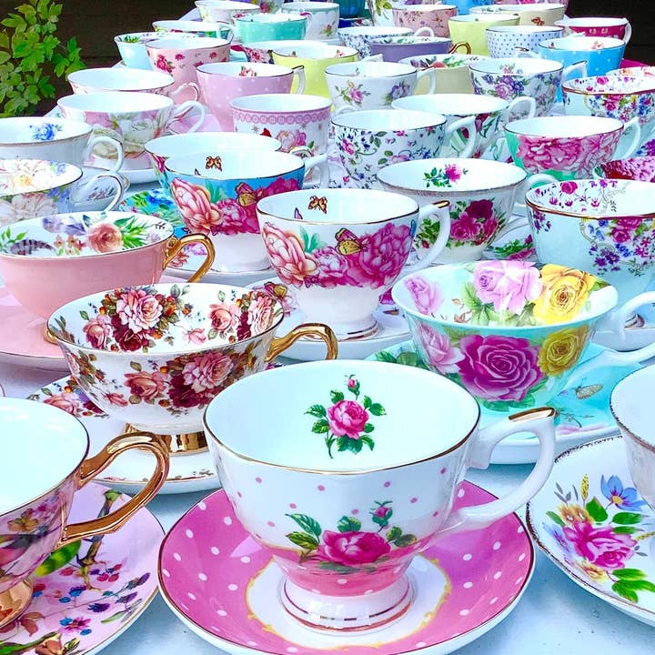 All Little Cute Things - Wholesale Tea Set - Mismatched teacups for Spring Tea party, Event Planner