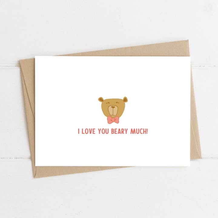 Love Pun Greeting Card - Bear for wholesale by Be Well Stationery