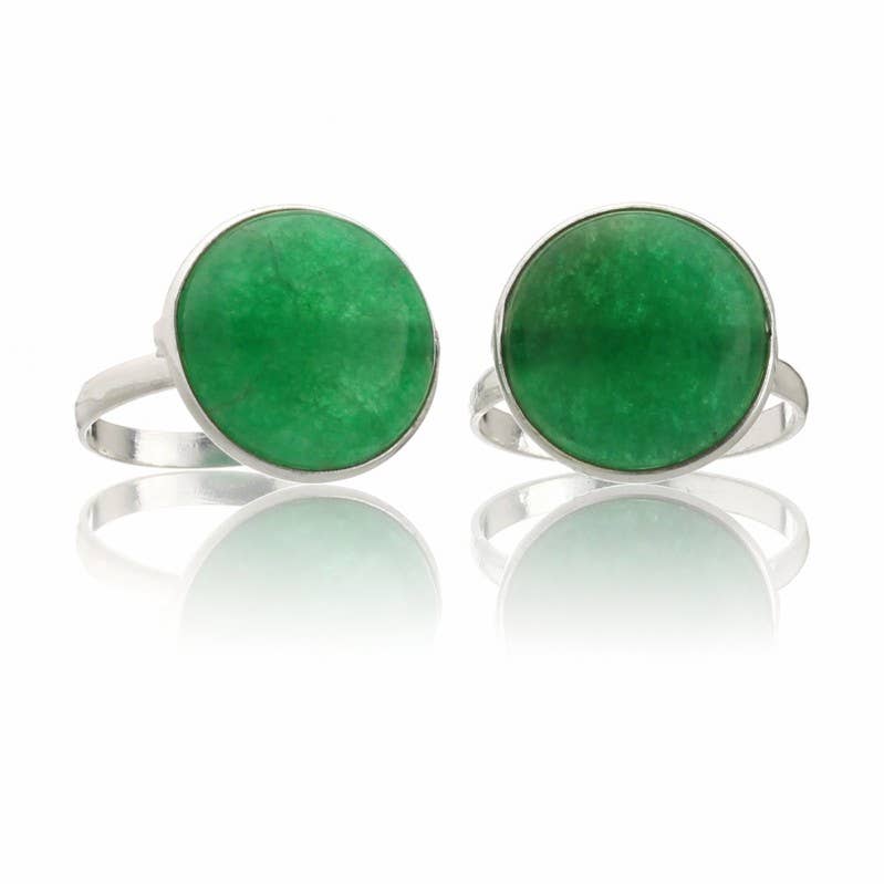 UniArt - Wholesale Cocktail/Statement Ring - 925 silver ring with natural stone, round model b...8