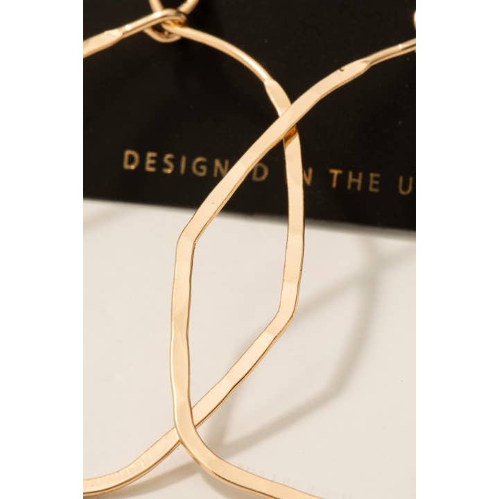 Fame Accessories - Wholesale Dangle Earrings - Handmade Hexagon Cutout Drop Earrings