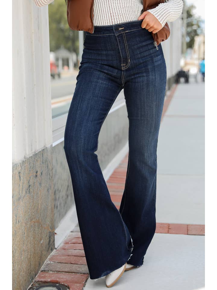 Lola Dark Wash Flare Jeans for wholesale on Faire3