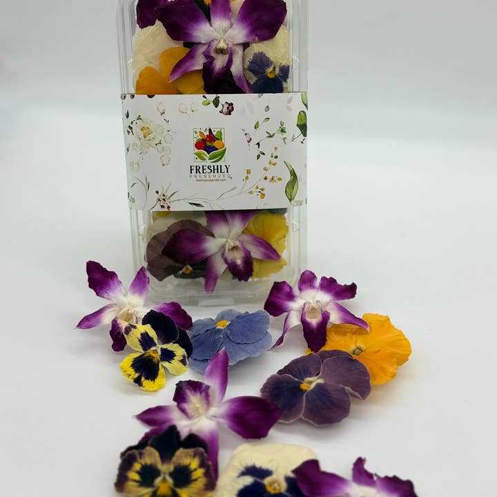 Freshly Preserved - Wholesale Dried/Pressed Flowers - Freeze-dried Edible Pansies and Orchids Pack
