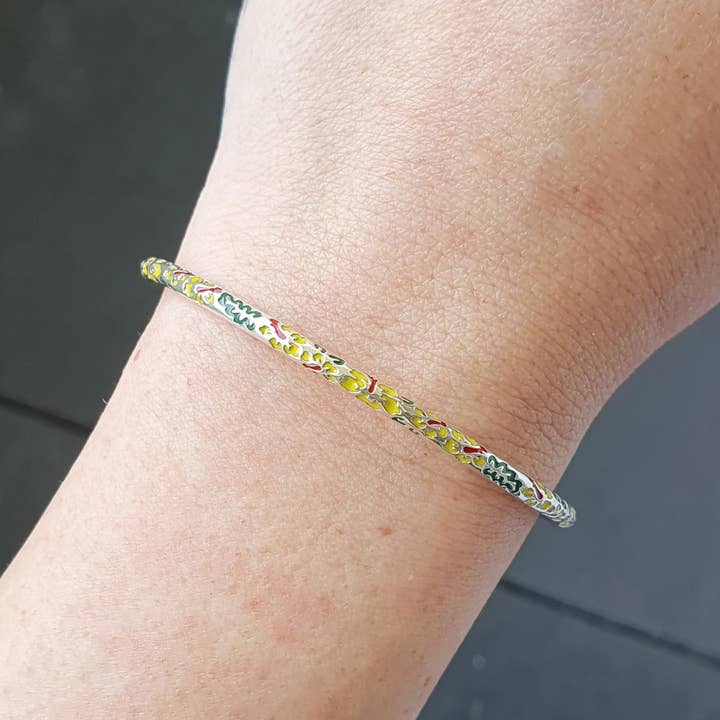 Aurora Charm - Venta al por mayor Brazalete - Brazalete Hawaiano Verano Plata Esterlina 21 CM - Pulsera LE
