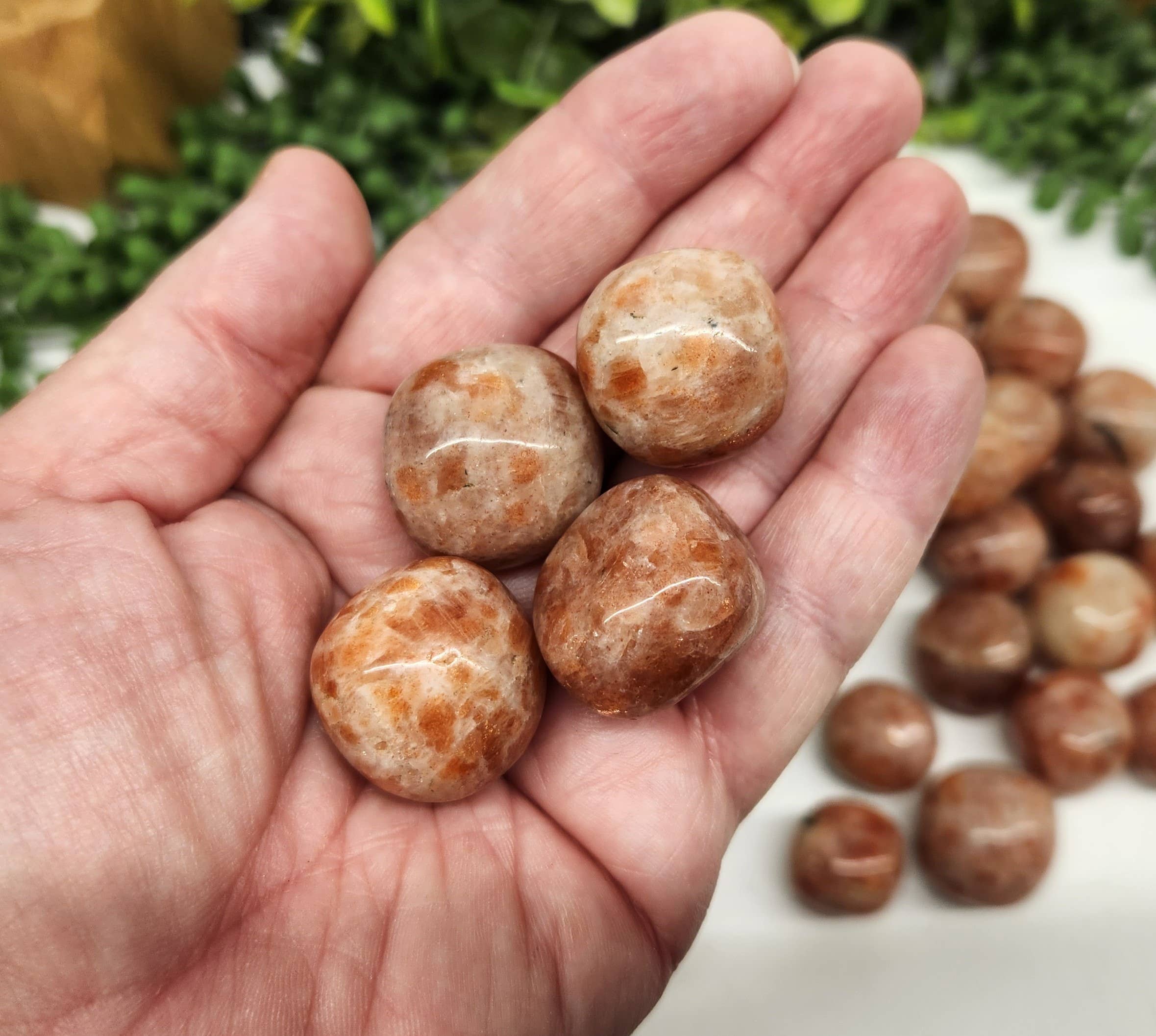 Meraki Gemstones - Wholesale Spiritual Stone/Crystal - Sunstone Tumbled Stones  (0.5kg/1.1 lbs.)  20-25mm5
