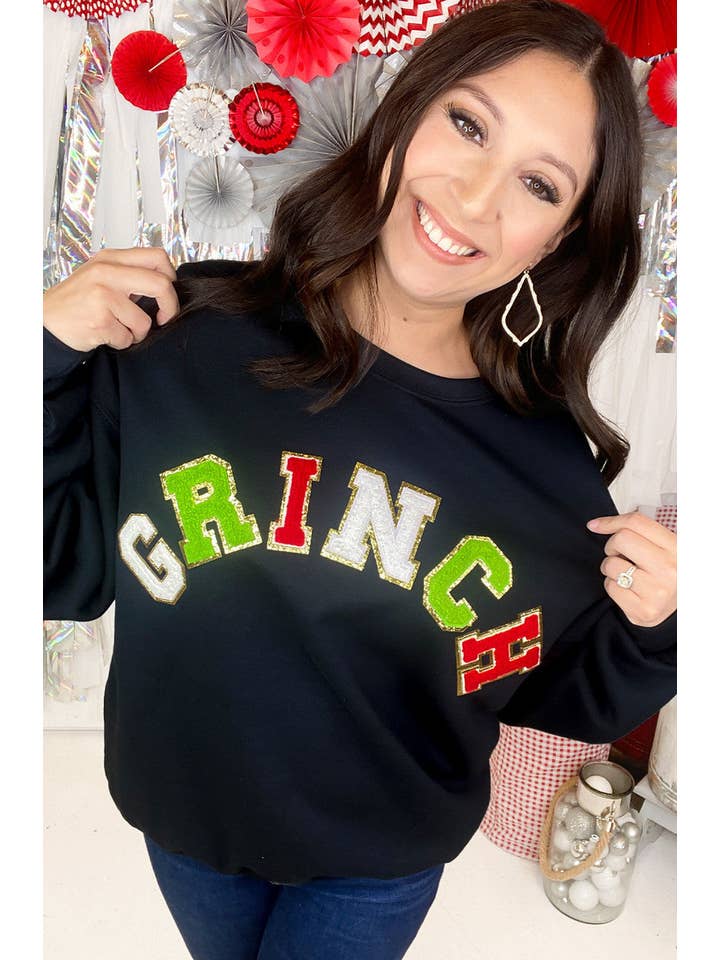 Sugar Stitch - Wholesale Graphic Sweatshirt - Women's - Grinch Ideal Chenille Sweatshirt3