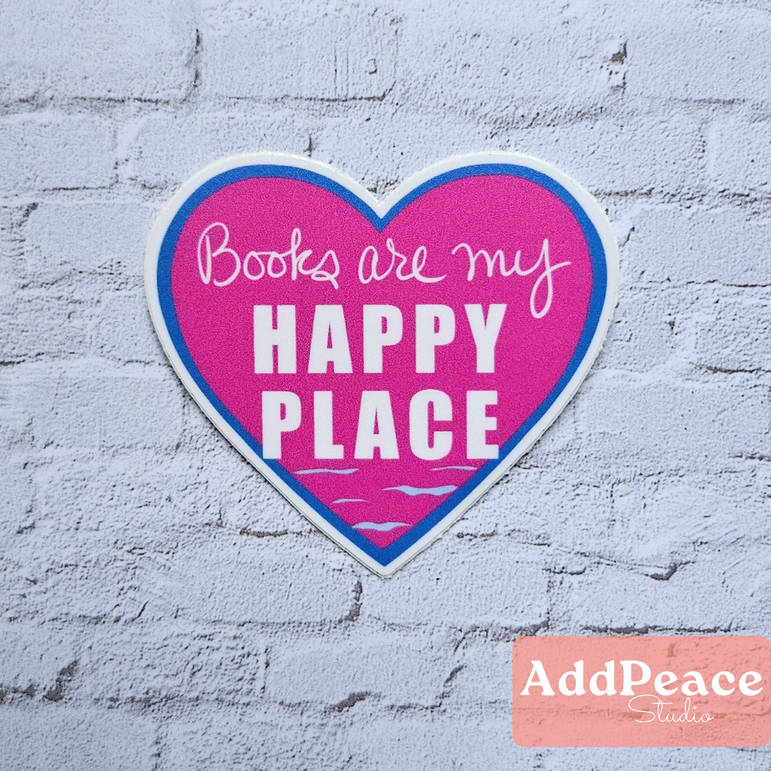 AddPeace Studio - Wholesale Sticker - Books Are My Happy Place Vinyl Sticker for Emily Henry Fans1