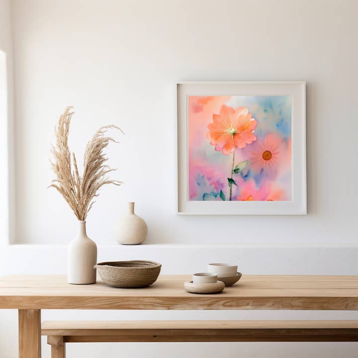 Fleurs à l'aquarelle, roses et oranges II pour la vente par Oak and Alder