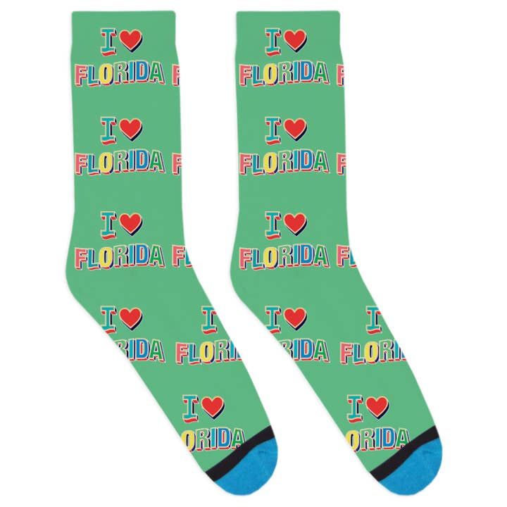 Calzini I Heart Florida per la vendita all'ingrosso da parte di DivvyUp