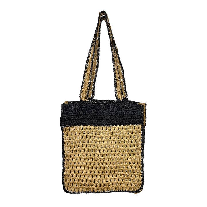 Anju Jewelry – wholesale Tote bag – Women's – Mirasol Woven Jute Bag with Colorful Accents
