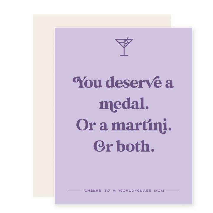 Medaglia o Martini | Biglietto per la Festa della Mamma per la vendita all'ingrosso da parte di Paloma Paper Co.