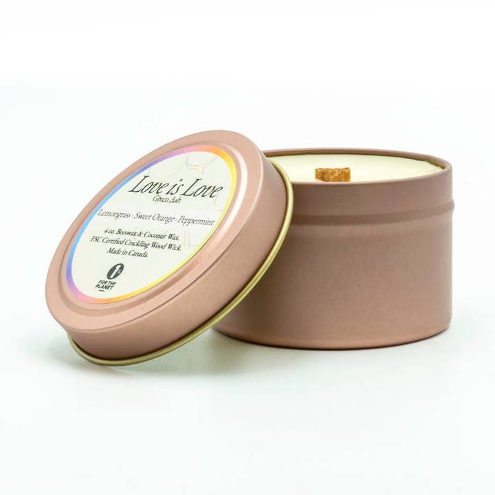 4 oz Rose Gold Travel Tin -Love is Love for wholesale by Green Ash Decor