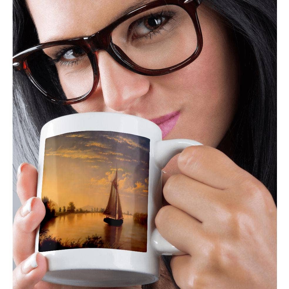 3dRose - Wholesale Coffee Mug - 3dRose, Sunset on the Sacramento River Sail Boat Art by Fortunato Arriola , Mug9