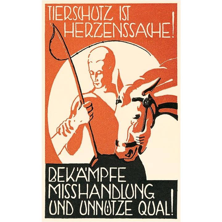 Found Image Press – Großhandel Briefpapier-/Postkarten-Set – Grußkarte EQ-70 Plakat gegen Tierquälerei