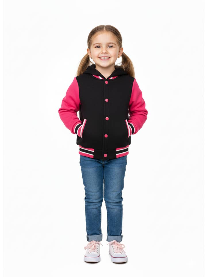 Unik – Engroshandel College-/baseballjakke – Kvinder – Ensfarvede Varsity Fleece Hættetrøjer 2-46