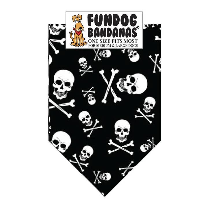 5 Pack - Skull and Crossbones Dog Bandanas for wholesale by FunDog Bandanas