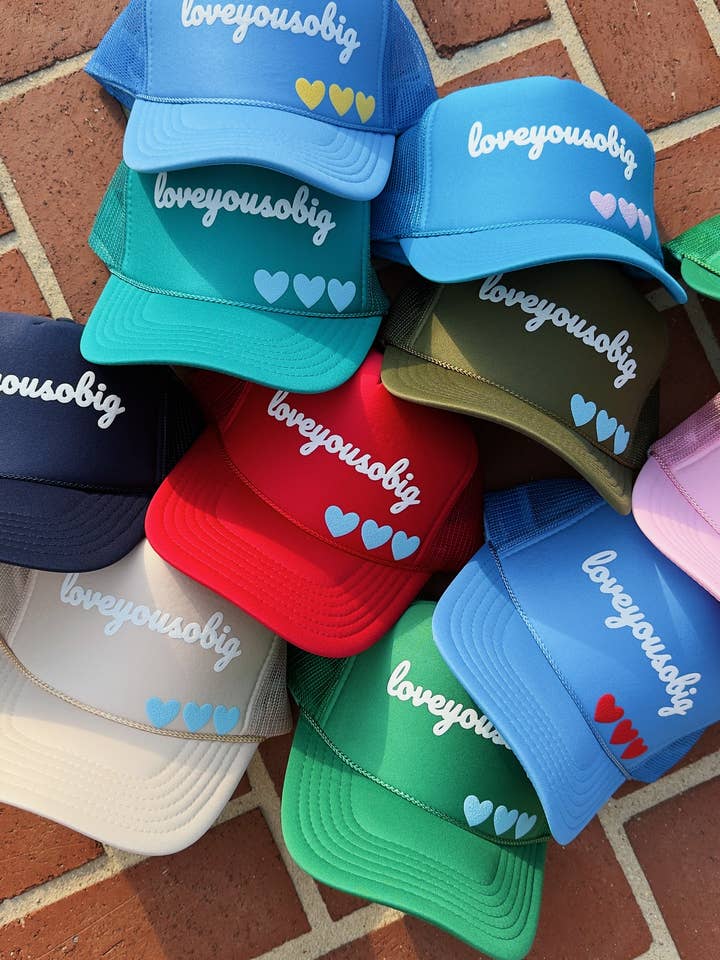 Love you SO Big Heart Trucker Hat for wholesale by La Fête Goods
