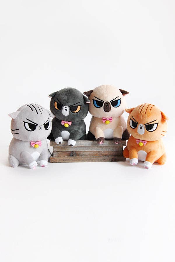 Floral Frolic - Vente Peluche – enfant et bébé - Peluche Angry Cat - Version Tabby grise5