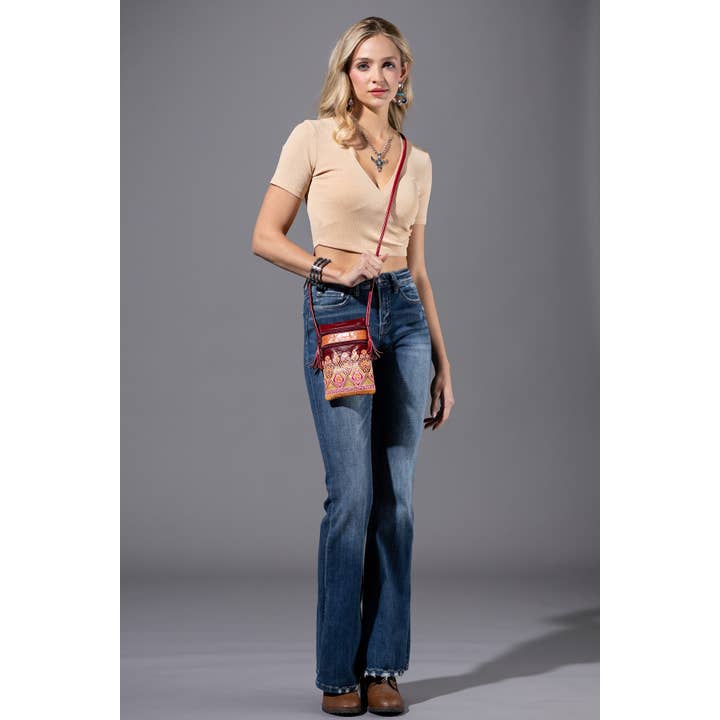 MAYA Hand-painted Genuine Leather Cellphone Bag for wholesale on Faire