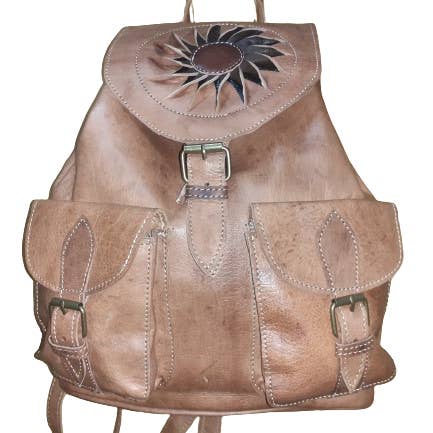 Fez Double Pocket Sol Large Backpack for wholesale by Hecho a mano