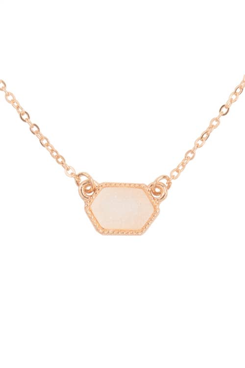 MYS Wholesale Inc - Wholesale Jewelry Set - Druzy Hexagon Pendant Necklace Earring Set18