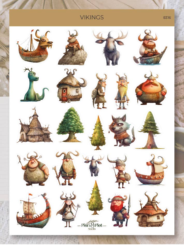 Vikings | Autocollants pour la vente par Plan & Plot Studio
