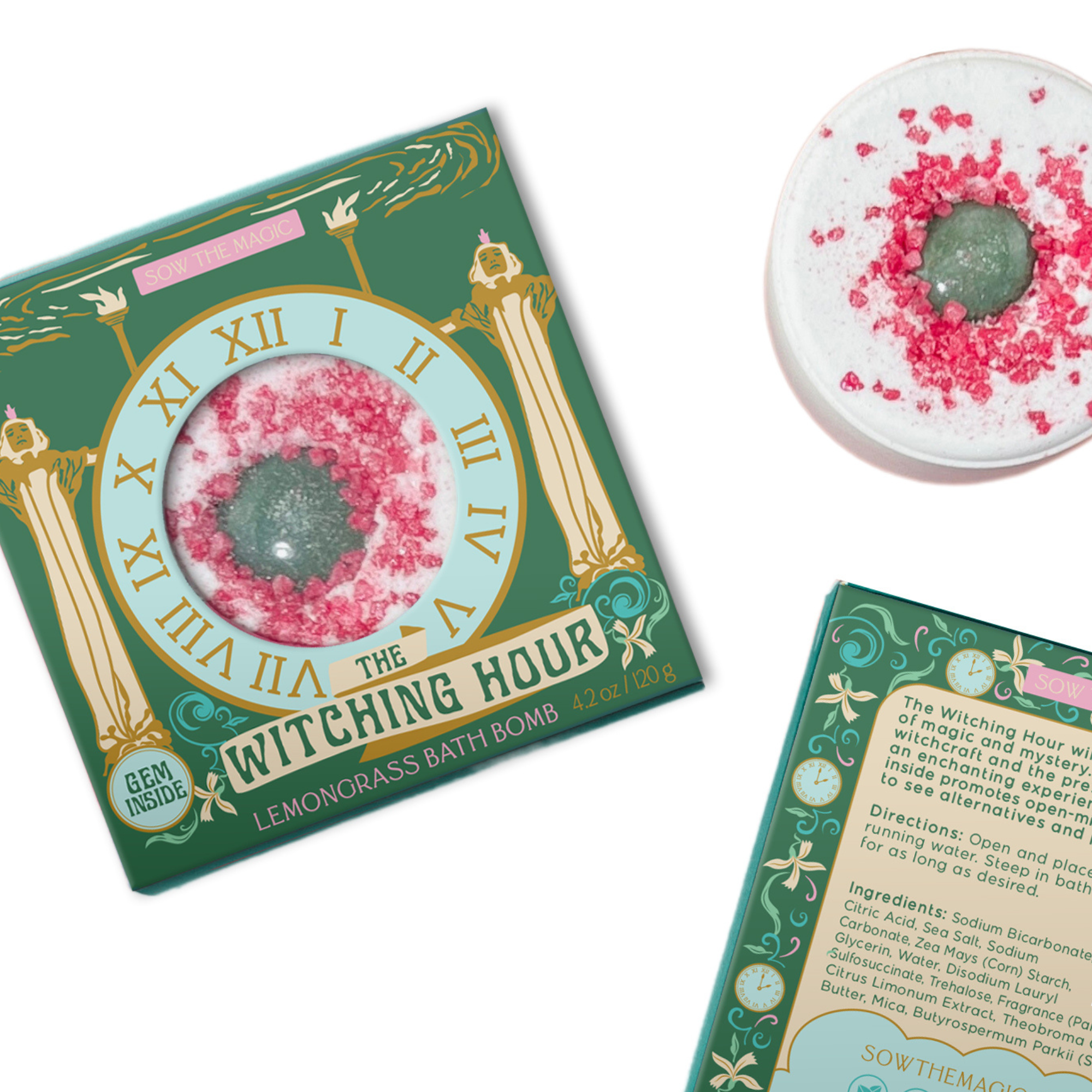 Sow the Magic – Engroshandel Badekugle – 🌙 Heksetimen Citronellagras Badebombe med Aventurin Ædelsten1
