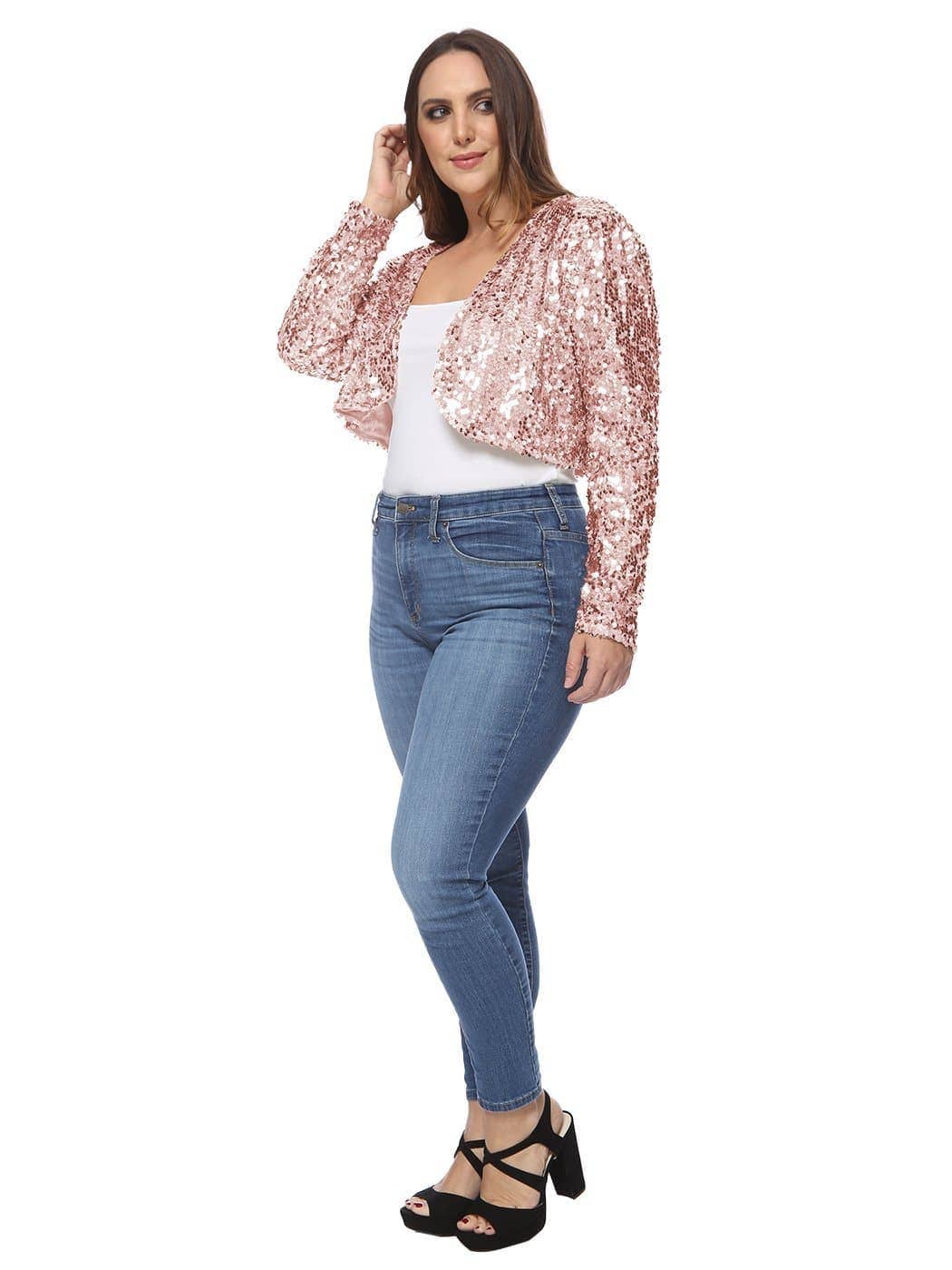 Anna Kaci Wholesale - Wholesale Jacket - Women's - Plus Size Sequin Bolero18