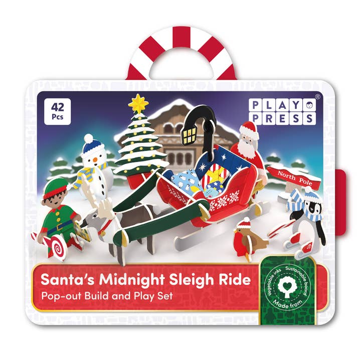 PlayPress Toys Ltd – wholesale Toy set – Kids – Santa's Midnight Sleigh Ride Playset2