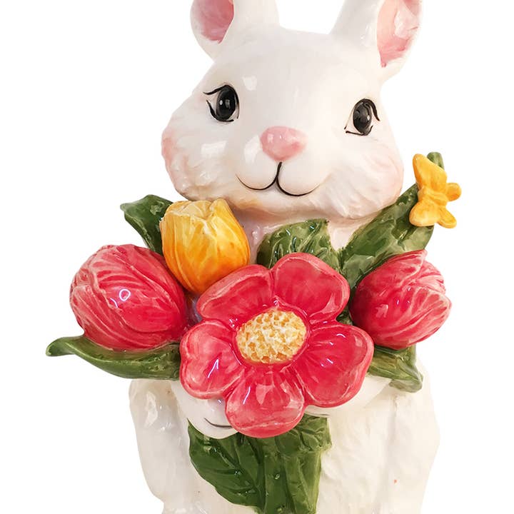 STATUETTA FLOREALE A FORMA DI CONIGLIETTO per la vendita all'ingrosso da parte di Blue Sky Clayworks