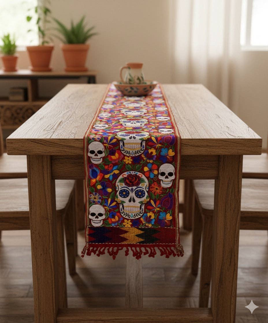 Cielito Lindo - Wholesale Table Runner - Skull Embroidered Table runner9