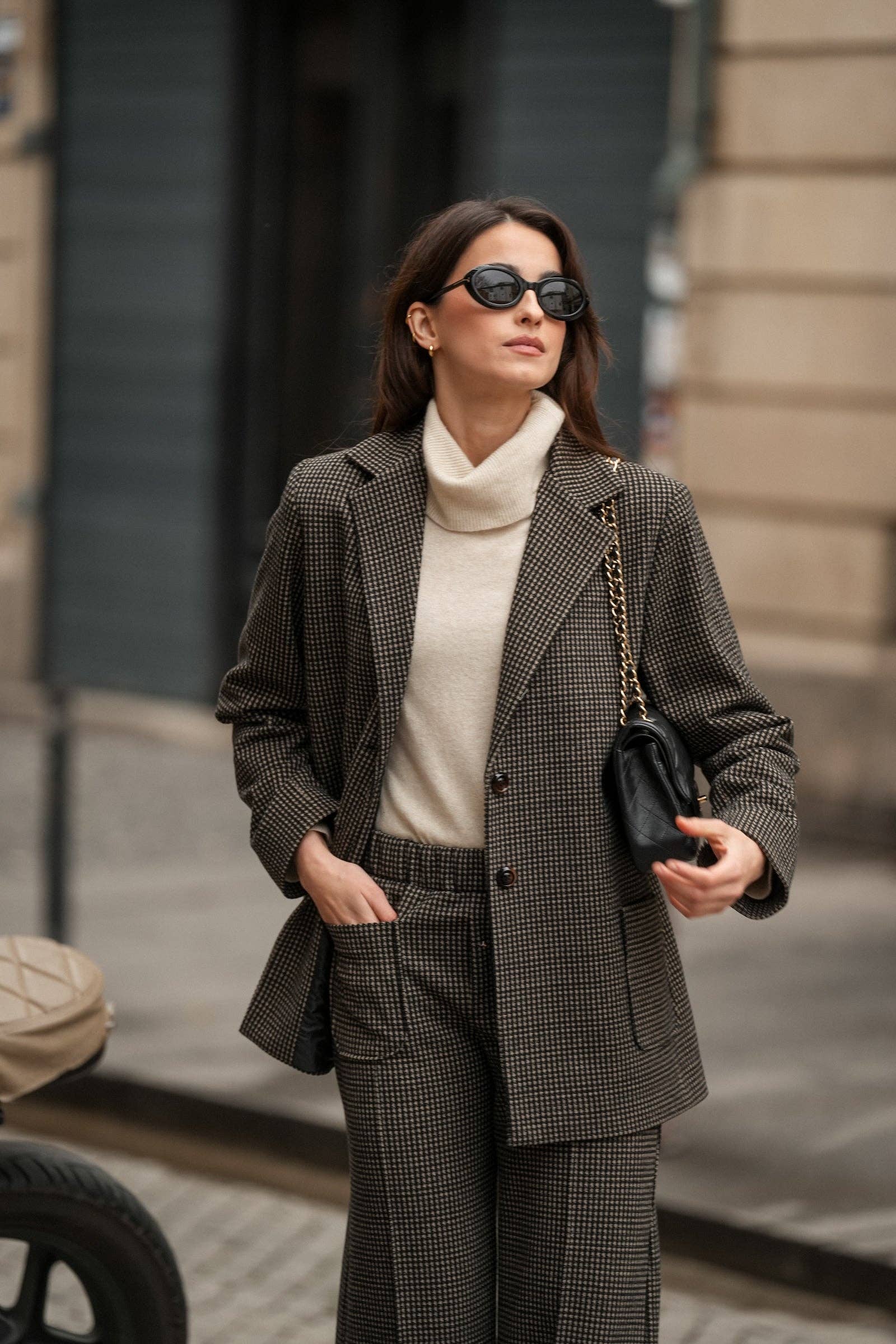 GUIMANOS - Vente Pantalon – femme - Pantalon à motif pied-de-poule1