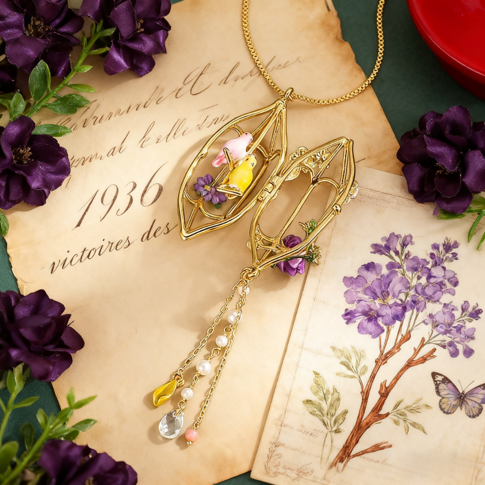 Verdivine – wholesale Pendant/charm necklace – Bird Cage Pendant Necklace1