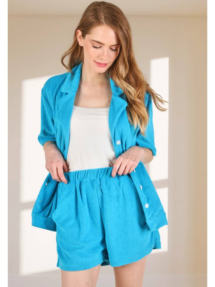 P.S Kate - Wholesale Shorts – Women’s - Towel terry shorts with pockek (6044shorts)